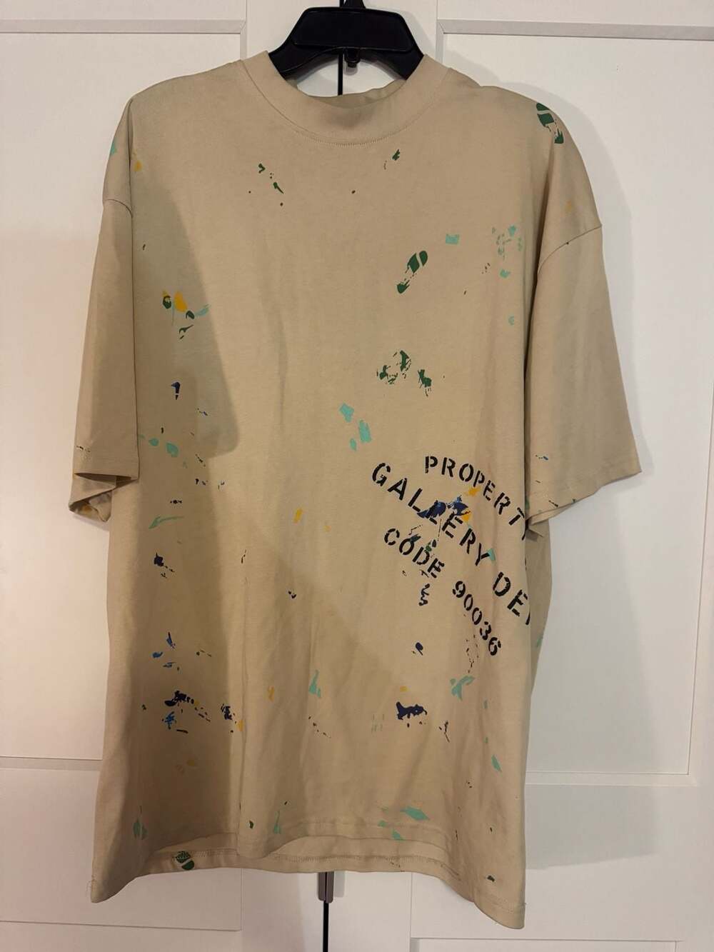 Gallery Dept. Property Of Paint Splatter T-Shirt Tan XXL